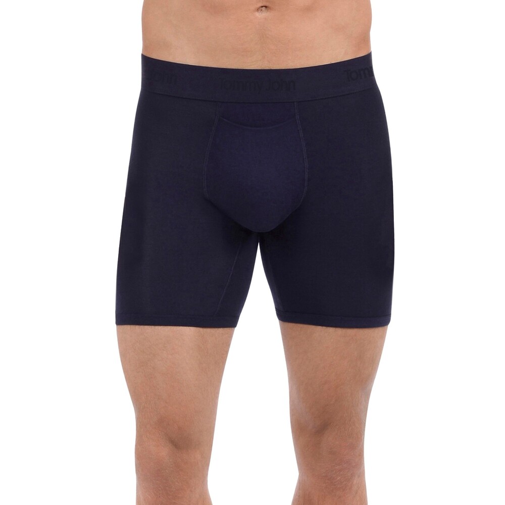Tommy John Men's Second Skin Long Leg Boxer Brief in Blue NWT